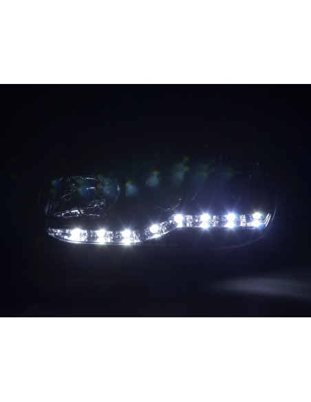 Faro Daylight LED DRL look VW Golf 4 tipo 1J 98-03 nero per guida a destra