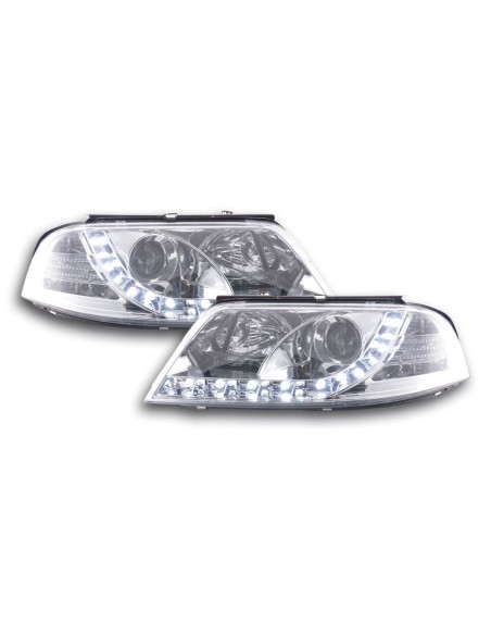 Faro Daylight LED DRL look VW Passat tipo 3BG 00-05 cromato per guida a destra
