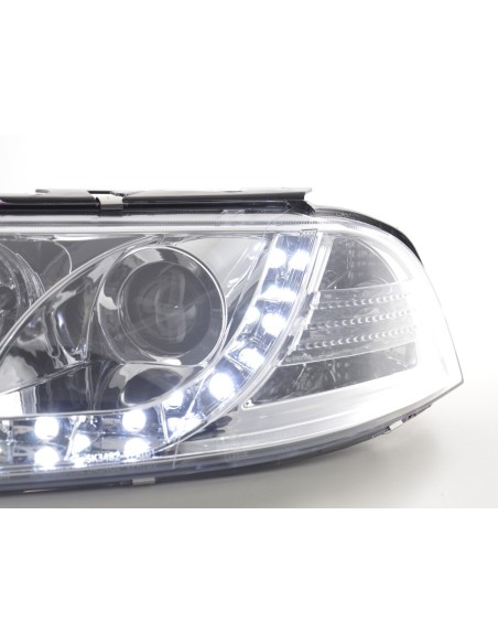 Faro Daylight LED DRL look VW Passat tipo 3BG 00-05 cromato per guida a destra