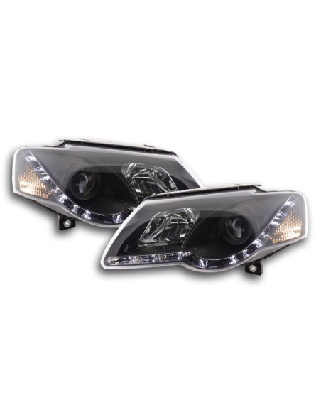 Faro Daylight LED DRL look VW Passat tipo 3C 05- nero per guida a destra