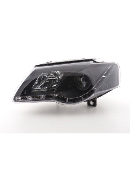 Faro Daylight LED DRL look VW Passat tipo 3C 05- nero per guida a destra