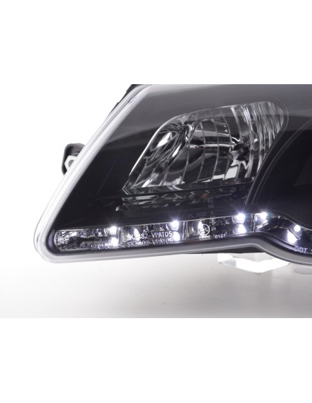Faro Daylight LED DRL look VW Passat tipo 3C 05- nero per guida a destra