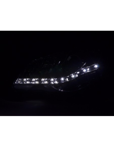 Faro Daylight LED DRL look VW Polo tipo 9N3 05-09 cromato per guida a destra