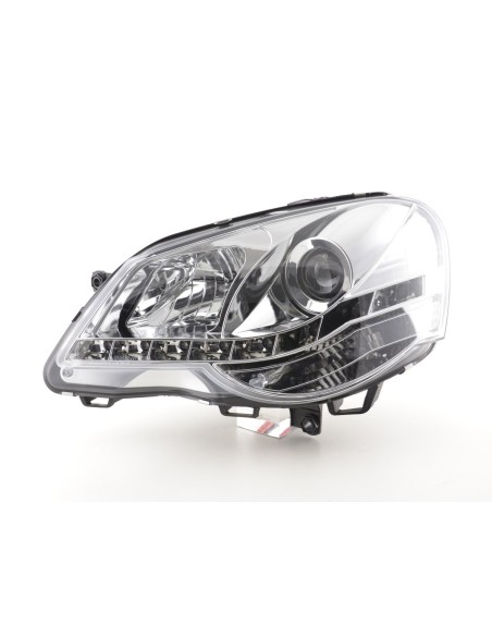 Faro Daylight LED DRL look VW Polo tipo 9N3 05-09 cromato per guida a destra