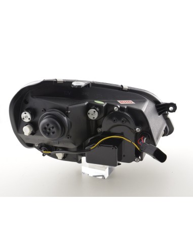Faro Daylight LED DRL look VW Polo tipo 9N3 05-09 nero per guida a destra