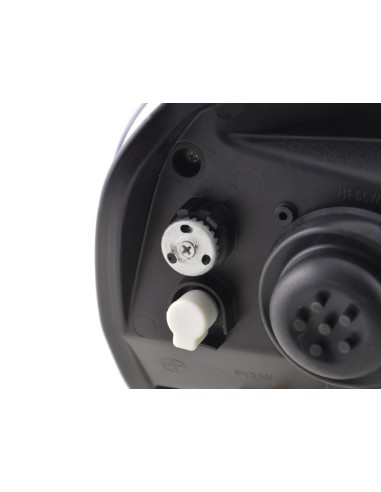 Faro Daylight LED DRL look VW Polo tipo 9N3 05-09 nero per guida a destra