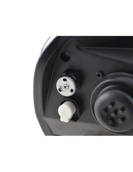 Faro Daylight LED DRL look VW Polo tipo 9N3 05-09 nero per guida a destra