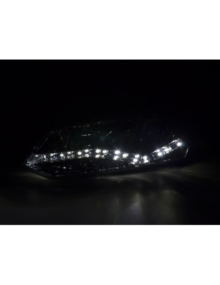 Faro Daylight LED DRL look VW Polo tipo 6R 2010- cromato per guida a destra
