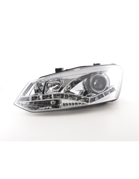 Faro Daylight LED DRL look VW Polo tipo 6R 2010- cromato per guida a destra
