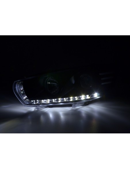 Faro Daylight LED DRL look VW Scirocco 3 Tipo 13 08- nero per guida a destra