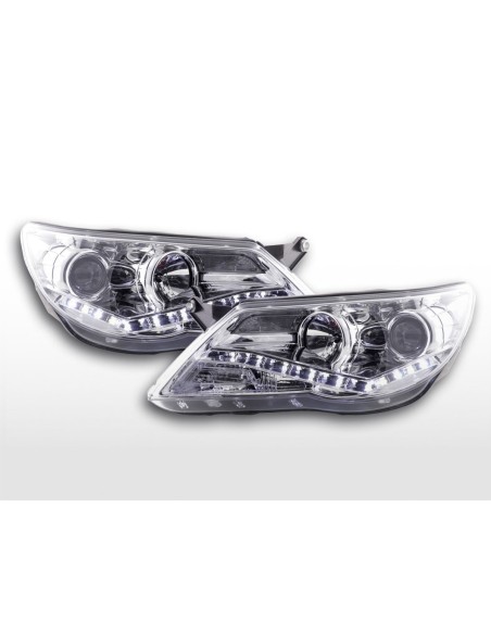 Faro Daylight LED DRL look VW Tiguan 07-11 cromato per guida a destra