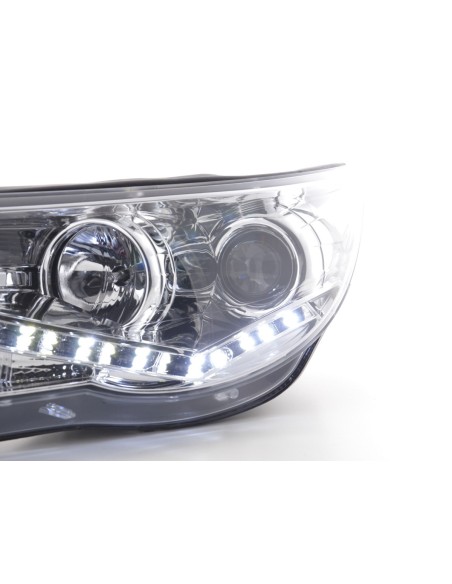 Faro Daylight LED DRL look VW Tiguan 07-11 cromato per guida a destra
