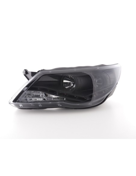 Faro Daylight LED DRL look VW Tiguan 07-11 nero per guida a destra