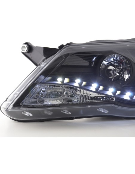 Faro Daylight LED DRL look VW Tiguan 07-11 nero per guida a destra