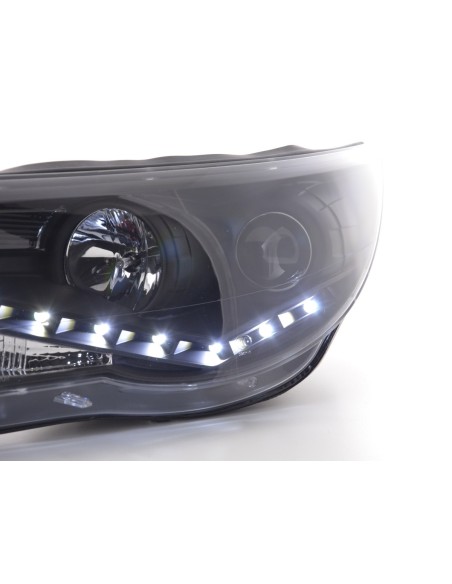 Faro Daylight LED DRL look VW Tiguan 07-11 nero per guida a destra