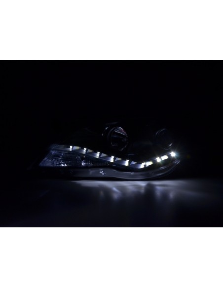 Faro Daylight LED DRL look VW Tiguan 07-11 nero per guida a destra