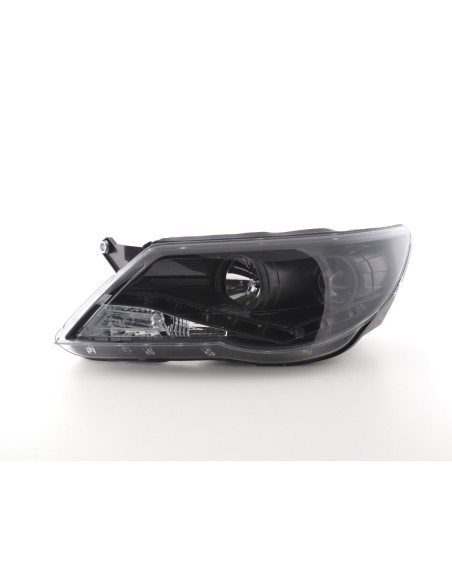 Faro Daylight LED DRL look VW Tiguan 07-11 nero per guida a destra