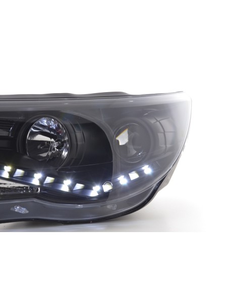 Faro Daylight LED DRL look VW Tiguan 07-11 nero per guida a destra