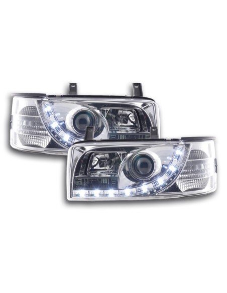 Faro Daylight LED DRL look VW Bus tipo T4 90-96 cromato per guida a destra