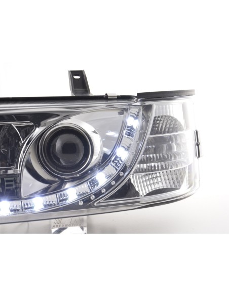 Faro Daylight LED DRL look VW Bus tipo T4 90-96 cromato per guida a destra