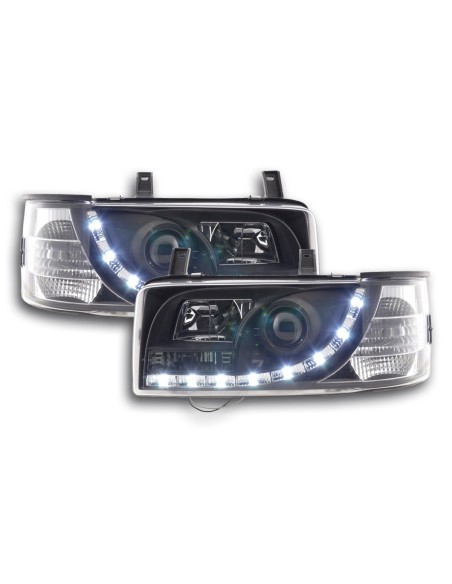 Faro Daylight LED DRL look VW bus tipo T4 90-03 nero per guida a destra