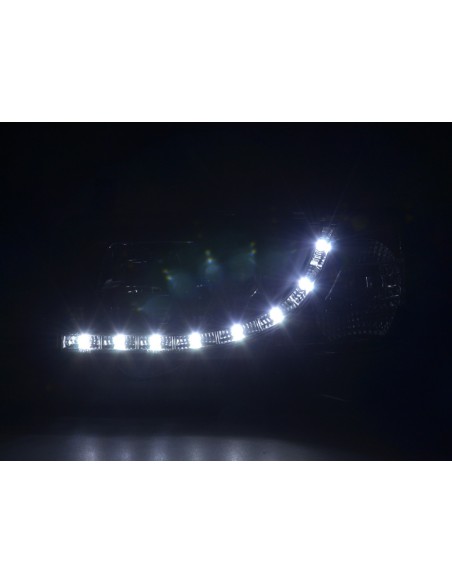 Faro Daylight LED DRL look VW bus tipo T4 90-03 nero per guida a destra