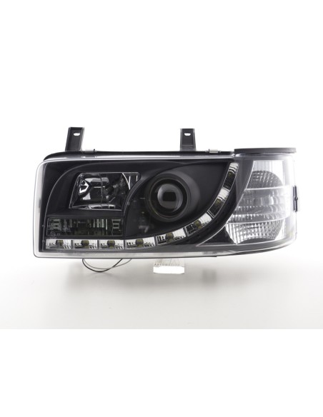 Faro Daylight LED DRL look VW bus tipo T4 90-03 nero per guida a destra
