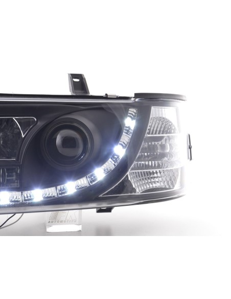 Faro Daylight LED DRL look VW bus tipo T4 90-03 nero per guida a destra
