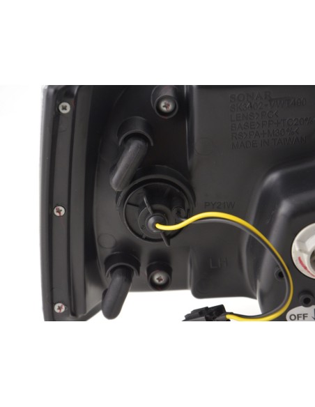 Faro Daylight LED DRL look VW bus tipo T4 90-03 nero per guida a destra