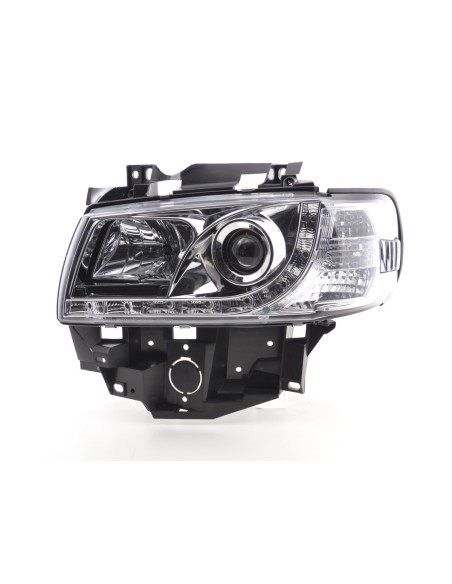 Faro Daylight LED DRL look VW bus tipo T4 96-03 cromato per guida a destra