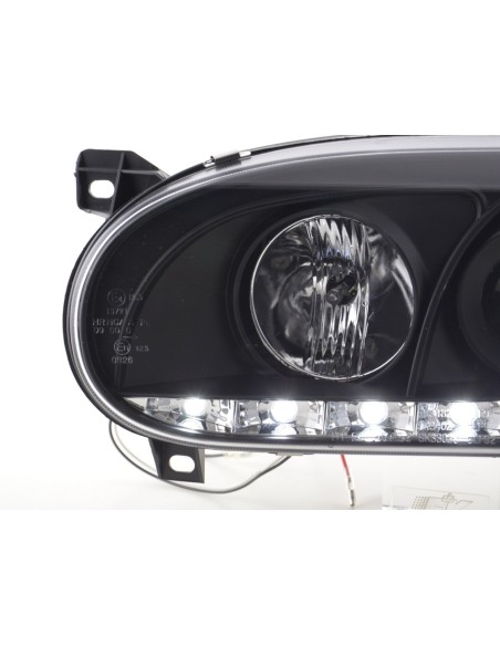 Faro Daylight Luci di marcia diurna a LED VW Golf 3 91-97 nero per guida a destra