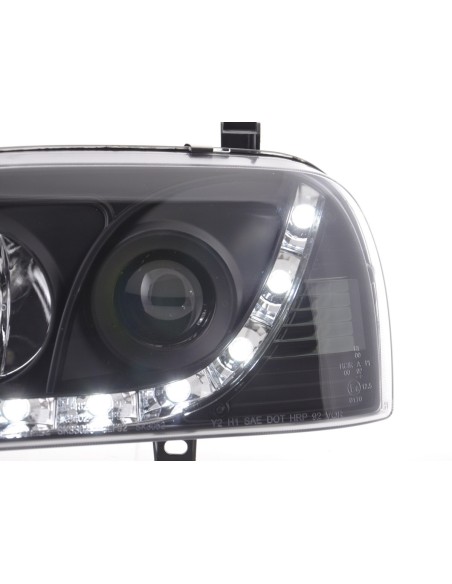 Faro Daylight Luci di marcia diurna a LED VW Golf 3 91-97 nero per guida a destra