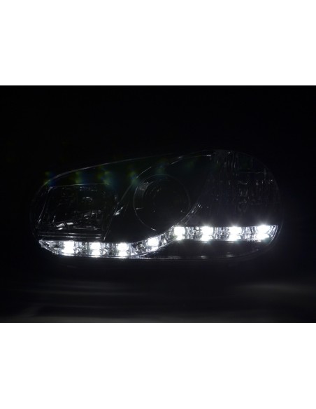 Faro Daylight Luce di marcia diurna a LED VW Golf 4 97-03 cromato per veicoli con guida a destra