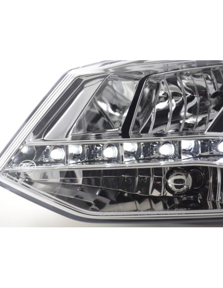 Faro diurno Luci di marcia diurna a LED VW Polo 6R 09- cromato per guida a destra