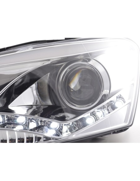 Faro diurno Luci di marcia diurna a LED VW Polo 6R 09- cromato per guida a destra