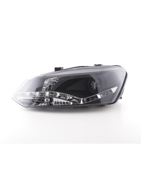 Faro diurno Luci di marcia diurna a LED VW Polo 6R 09- nero per veicoli con guida a destra