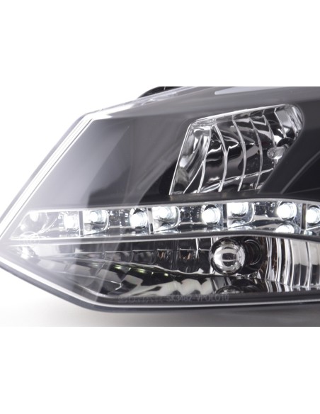 Faro diurno Luci di marcia diurna a LED VW Polo 6R 09- nero per veicoli con guida a destra