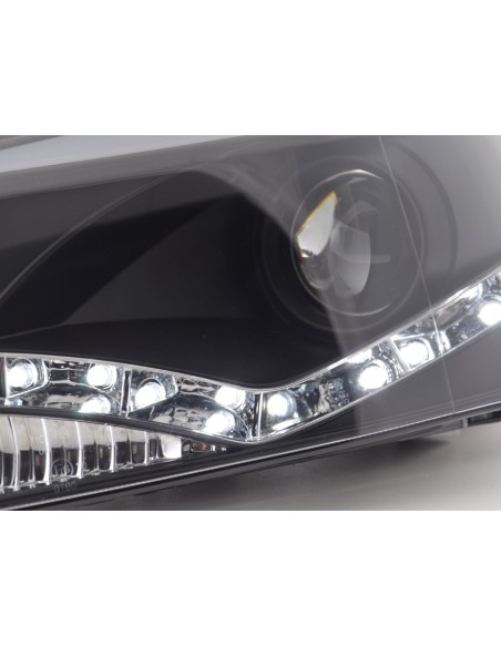 Faro diurno Luci di marcia diurna a LED VW Polo 6R 09- nero per veicoli con guida a destra