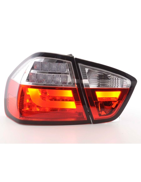 Fanali posteriori a LED set BMW Serie 3 E90 Limo 05-08 rosso / trasparente