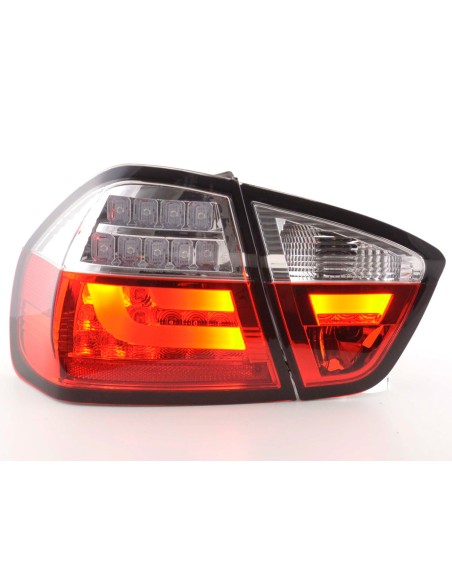 Fanali posteriori a LED set BMW Serie 3 E90 Limo 05-08 rosso / trasparente