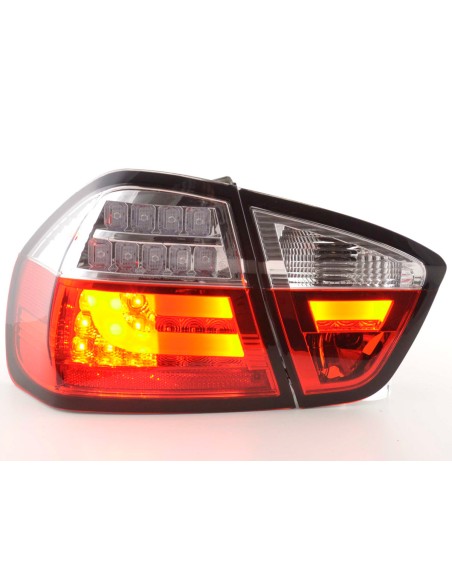 Fanali posteriori a LED set BMW Serie 3 E90 Limo 05-08 rosso / trasparente