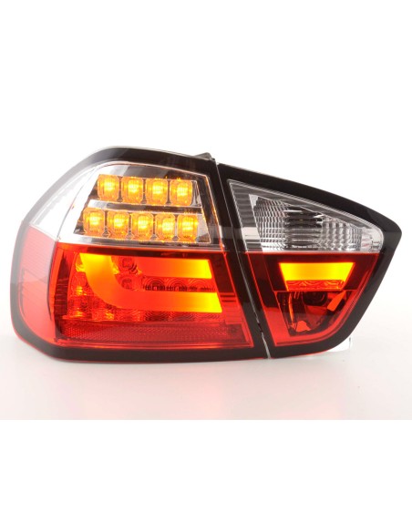 Fanali posteriori a LED set BMW Serie 3 E90 Limo 05-08 rosso / trasparente
