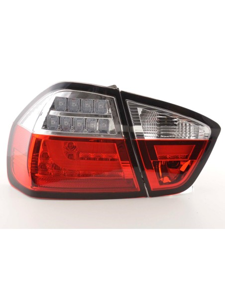 Fanali posteriori a LED set BMW Serie 3 E90 Limo 05-08 rosso / trasparente