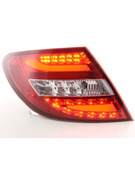 Fanali posteriori a LED set Mercedes Classe C tipo W204 2011- rosso / trasparente