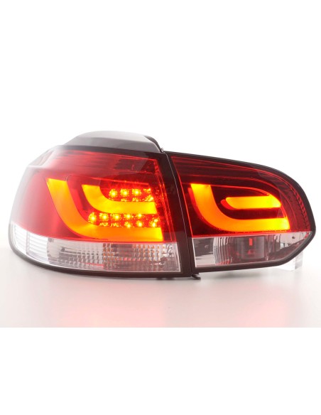 Fanali posteriori a LED set VW Golf 6 tipo 1K 2008-2012 rosso / trasparente
