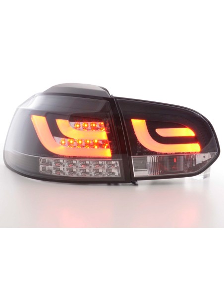 Fanali posteriori a LED set VW Golf 6 tipo 1K dal 2008 al 2012 neri con indicatori LED