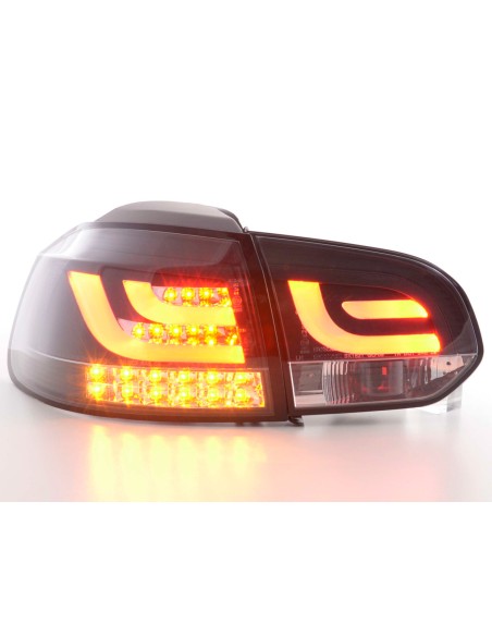 Fanali posteriori a LED set VW Golf 6 tipo 1K dal 2008 al 2012 neri con indicatori LED