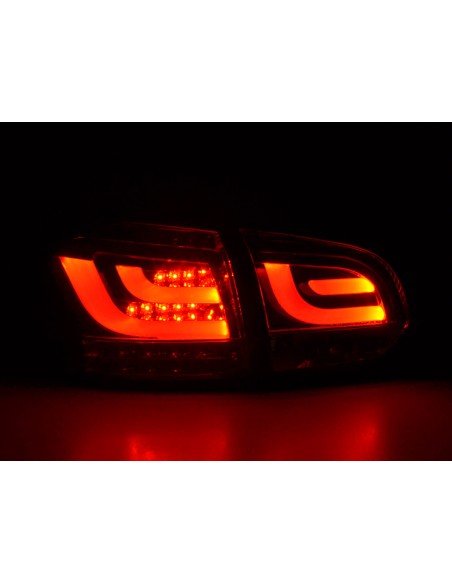 Fanali posteriori a LED set VW Golf 6 tipo 1K dal 2008 al 2012 rosso / nero con indicatori LED