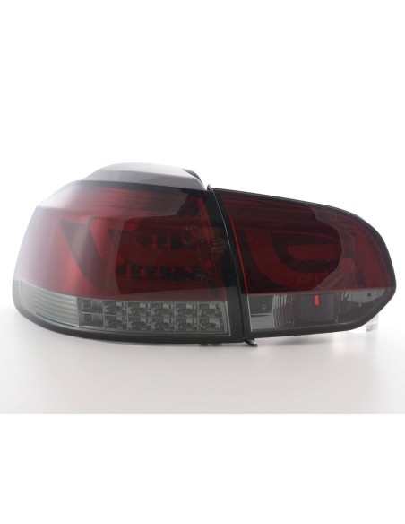 Fanali posteriori a LED set VW Golf 6 tipo 1K dal 2008 al 2012 rosso / nero con indicatori LED