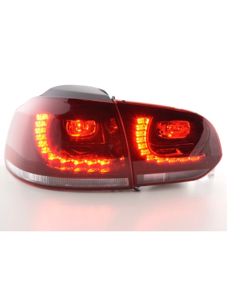 Fanali posteriori a LED set VW Golf 6 tipo 1K 2008-2012 rosso / aspetto GTI trasparente